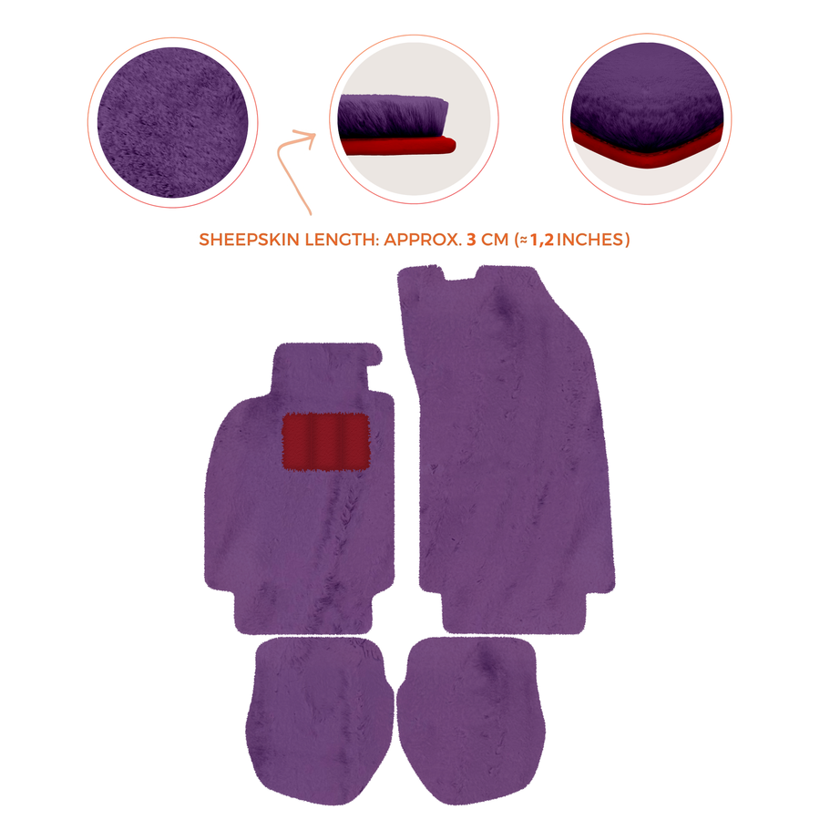 Tappetini in pelliccia di pecora per Porsche 911 - 964 (1989-1994) - Lunghezza pelliccia di pecora, varie opzioni di colore
