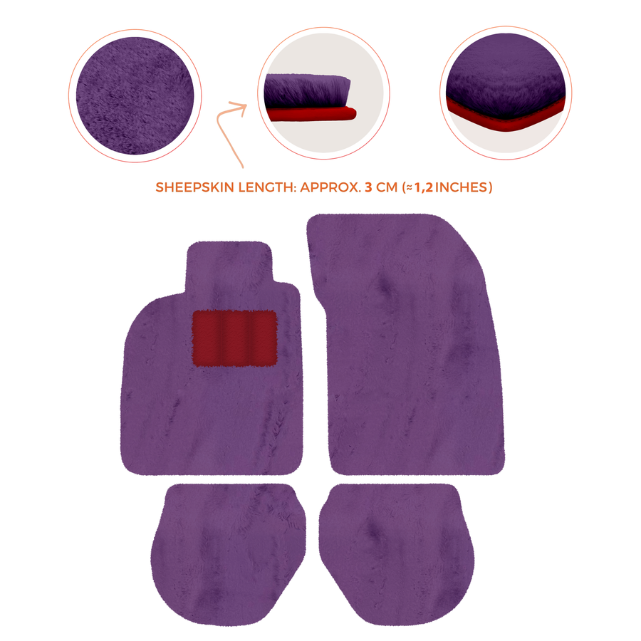 Tappetini in pelle di pecora per Porsche 911-993 (1993-1998) - Lunghezza della pelle di pecora, Varie opzioni di colore