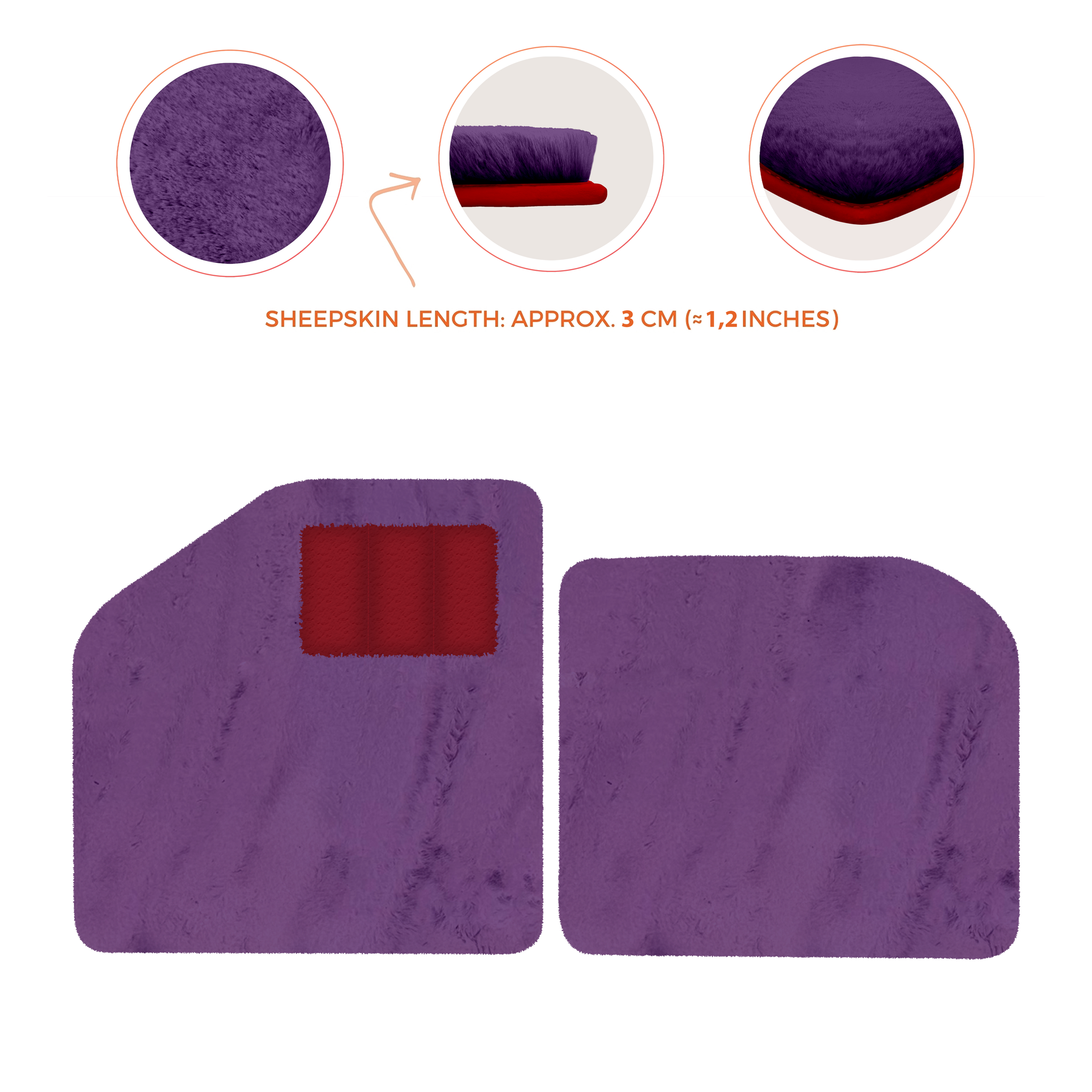 Sheepskin Floor Mats for Aston Martin Vulcan (2015-2016) Track Car - Luxury