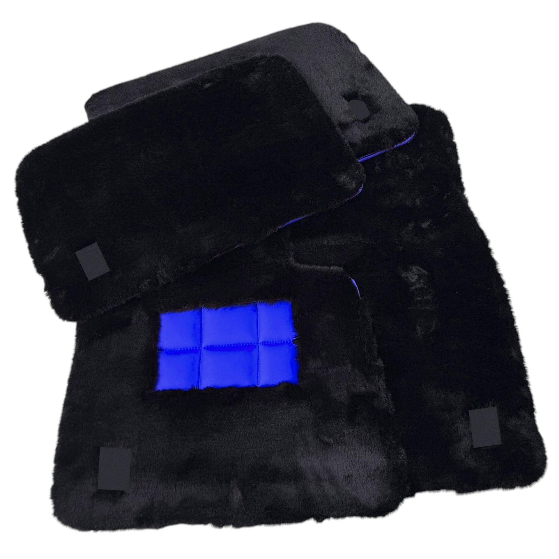 Black Sheepskin Floor Mats for Rolls Royce Phantom VIII (2017-2024) Various Leather Colors