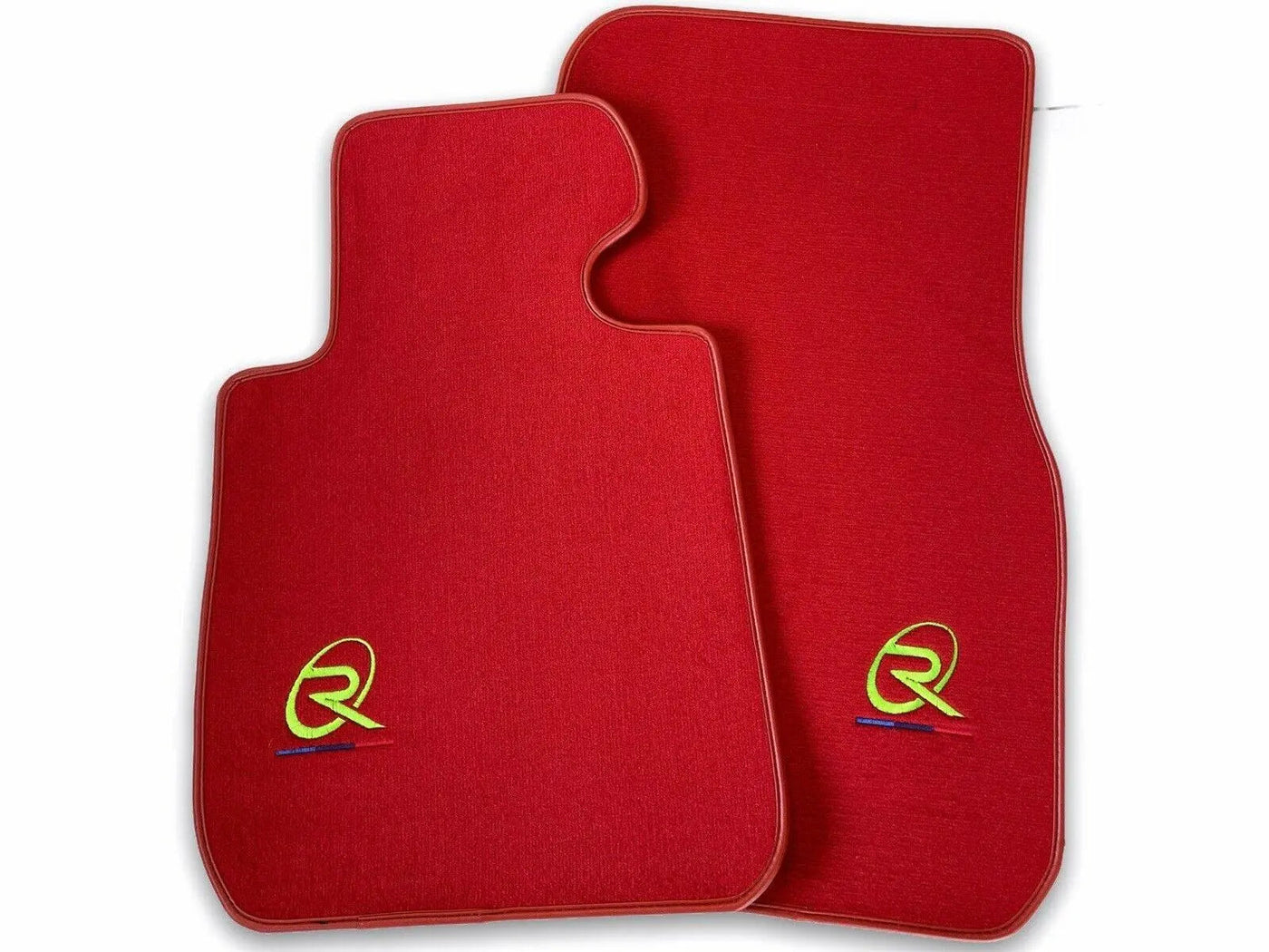 Red Floor Mats For BMW G61 (2023-2026) Touring ROVBUT Brand Tailored Set Perfect Fit Green SNIP Collection - AutoWin