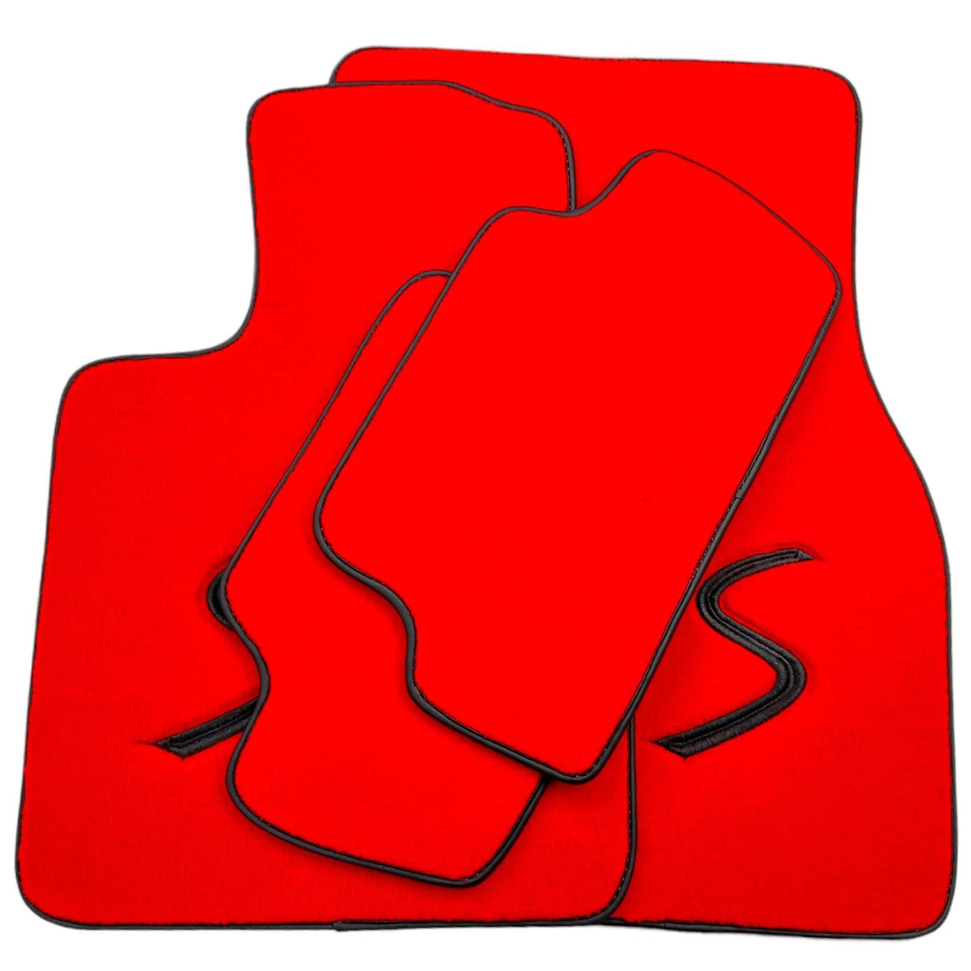 Red Floor Mats for Mini Cabrio F57 Convertible (2016-2023) - AutoWin