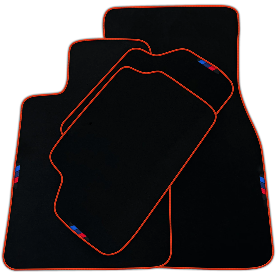 Black Mats For BMW Gran Tourer F46 (2015-2022) 7 Seats | Orange Trim | Various Trim Colors