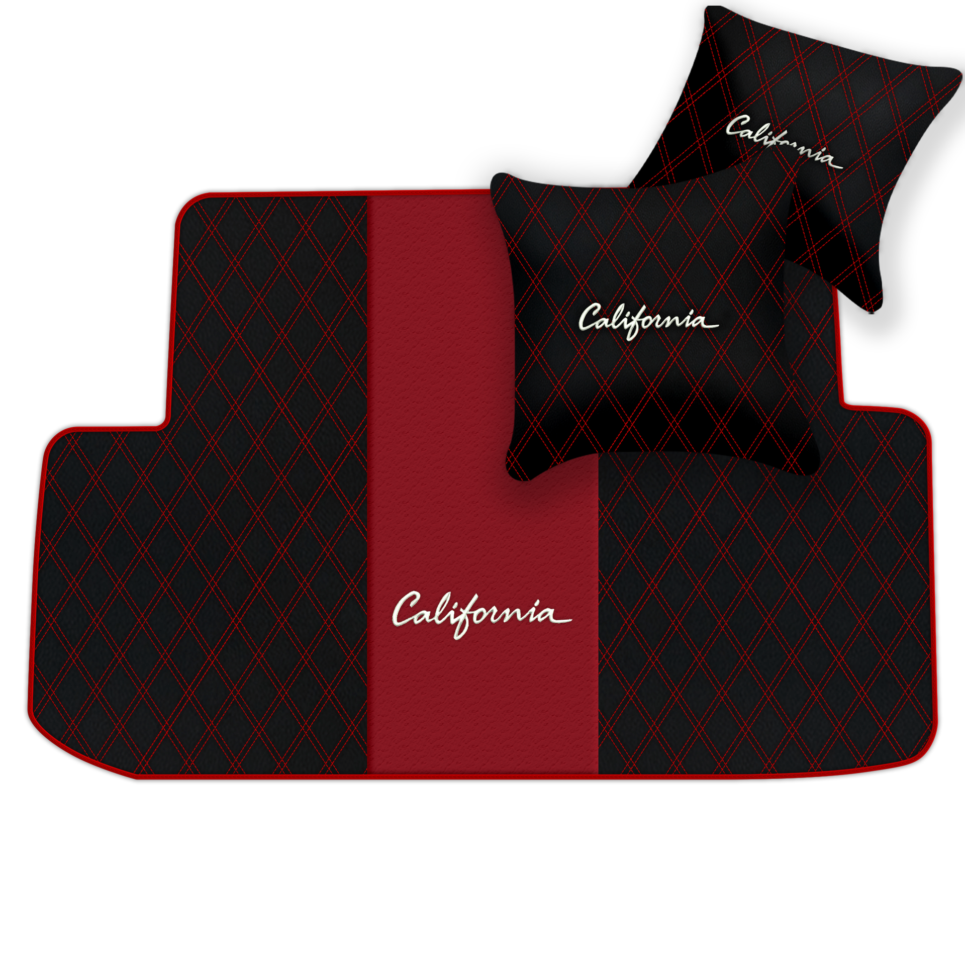 Orange Stitching Black Leather Floor Mats for Lamborghini Urus