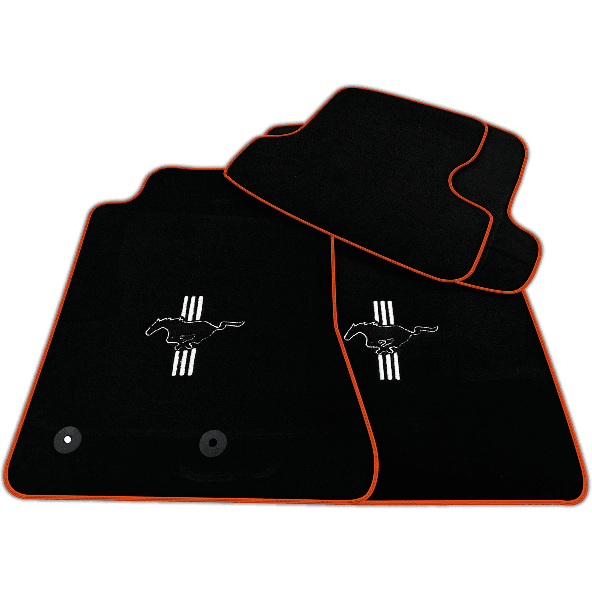 Black Floor Mats for Ford Mustang GT500 Shelby (2015-2021) with Pony | Various Trim Colors