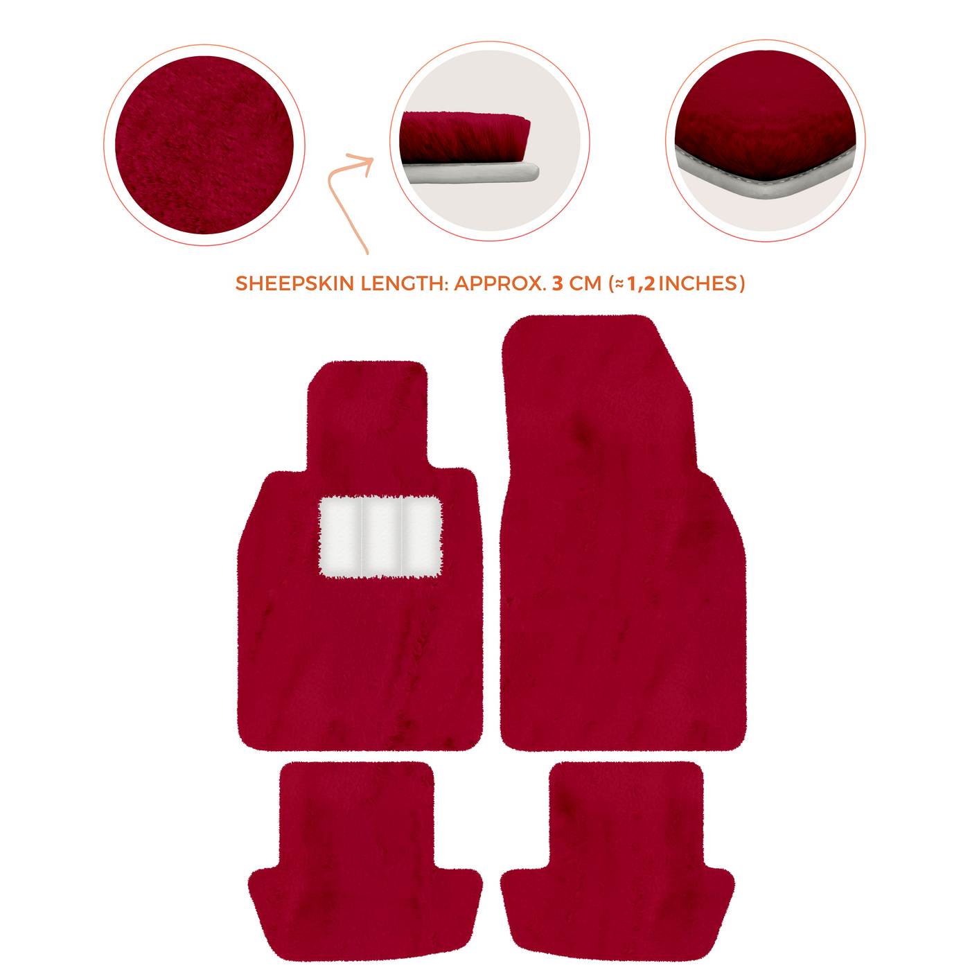 Premium Sheepskin Floor Mats for Porsche 911 991 (2012-2019)