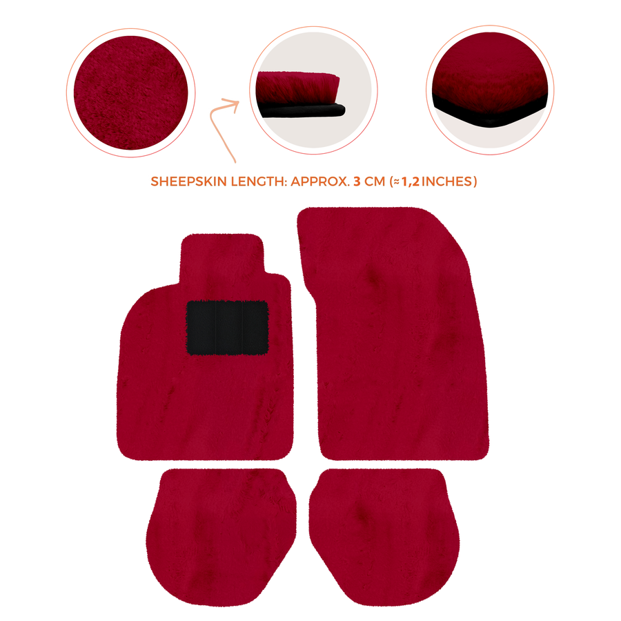 Tappetini in pelle di pecora per Porsche 911-993 (1993-1998) - Lunghezza della pelle di pecora, Varie opzioni di colore