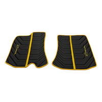 Black Leather Floor Mats for Ferrari Roma (2021-2024) Yellow Sewing