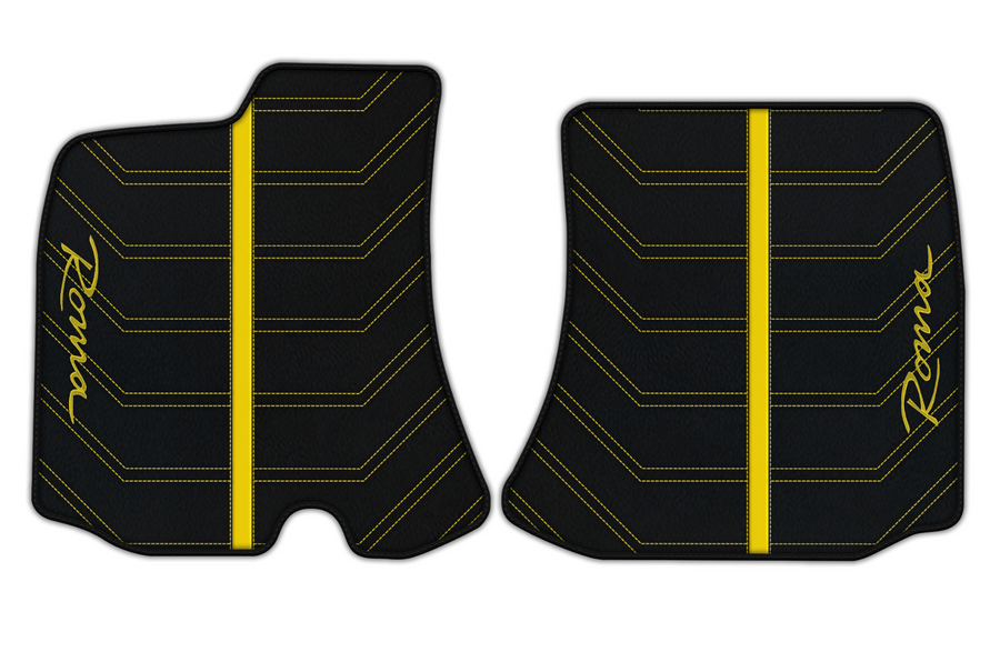 Black Floor Mats for Ferrari Roma (2021-2024) Yellow Sewing