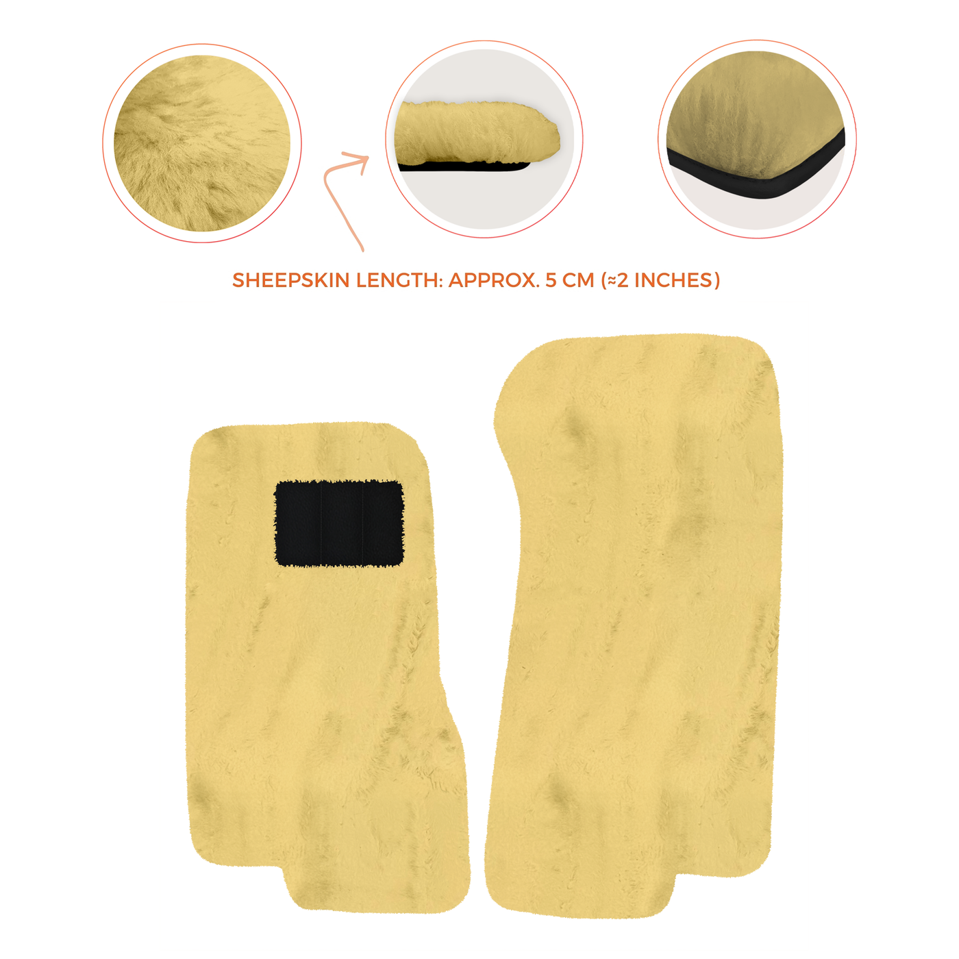 Premium Sheepskin Floor Mats for Aston Martin V8 Virage (1989-1995) Coupe