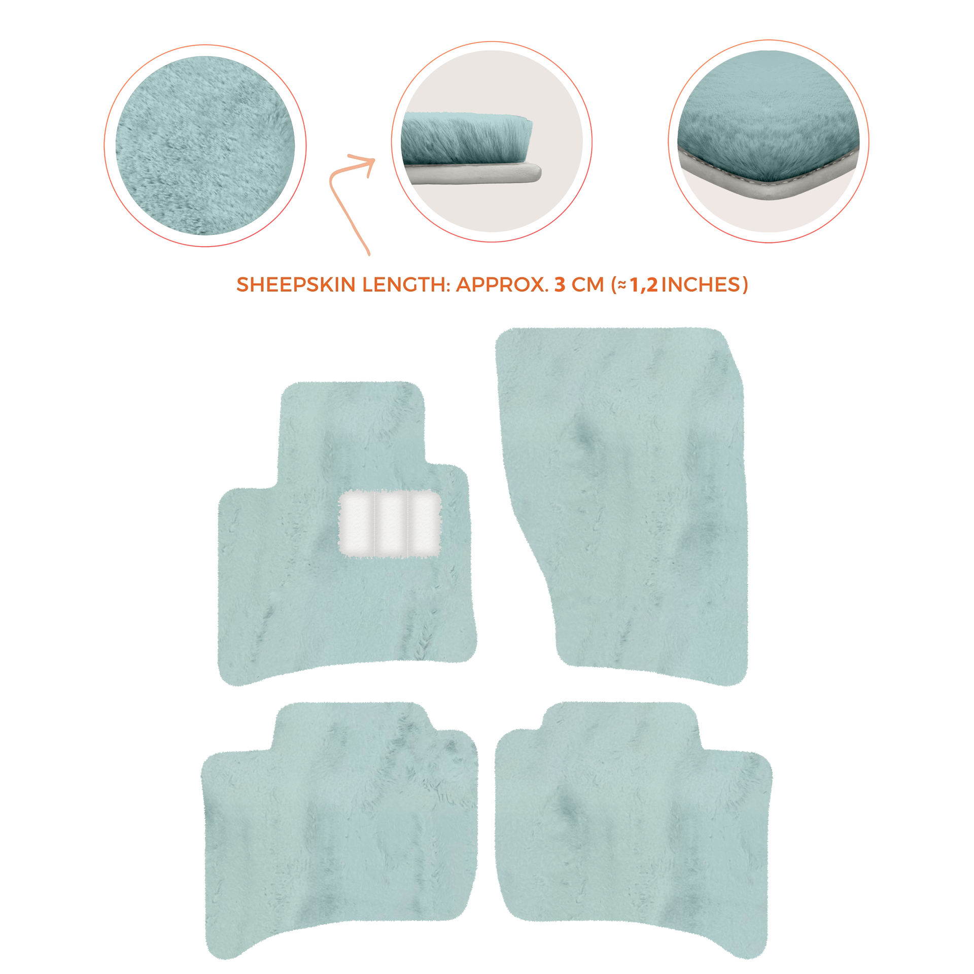 Premium Sheepskin Floor Mats for Porsche Cayenne (2010-2018)