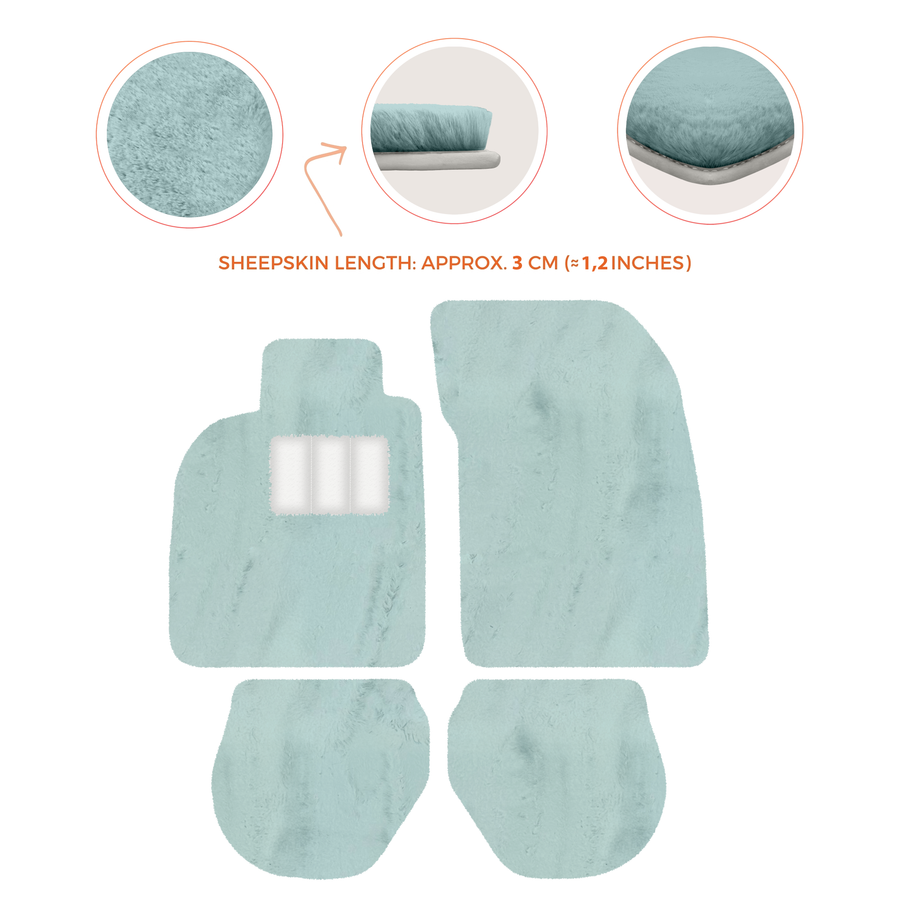 Tappetini in pelle di pecora per Porsche 911-993 (1993-1998) - Lunghezza della pelle di pecora, Varie opzioni di colore