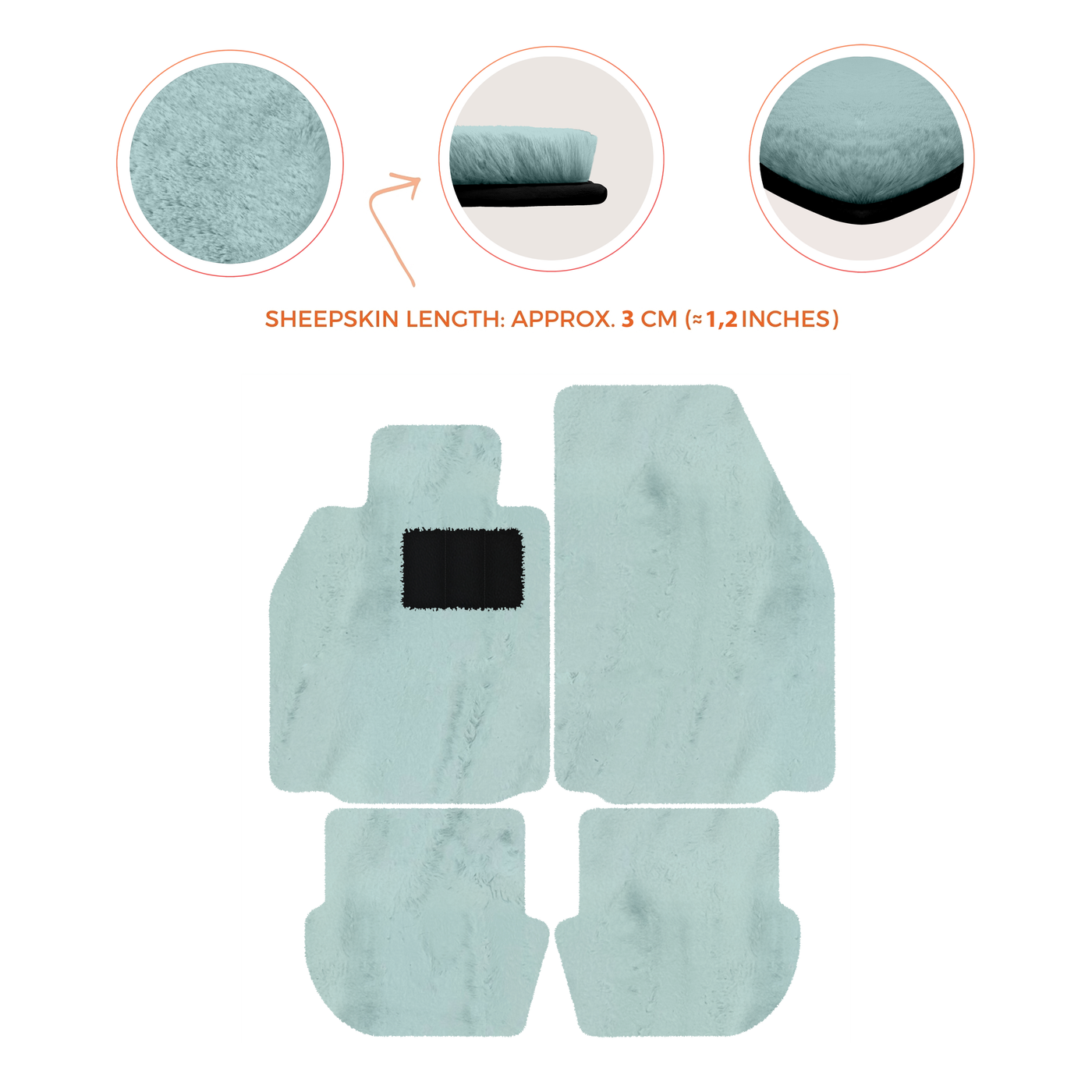 Premium Luxury Sheepskin Floor Mats for Porsche 911 (2004-2012)