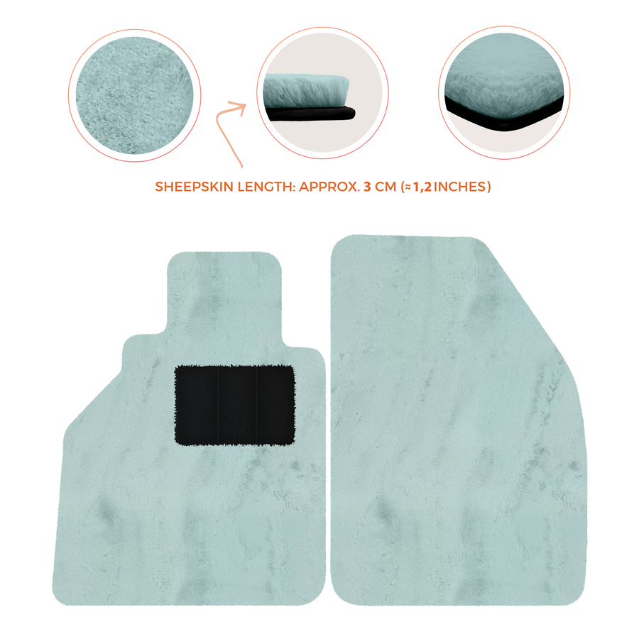 Tappetini in pelle di pecora per Porsche 986 Boxster (1996-2004) - Lunghezza della pelle di pecora, Varie opzioni di colore