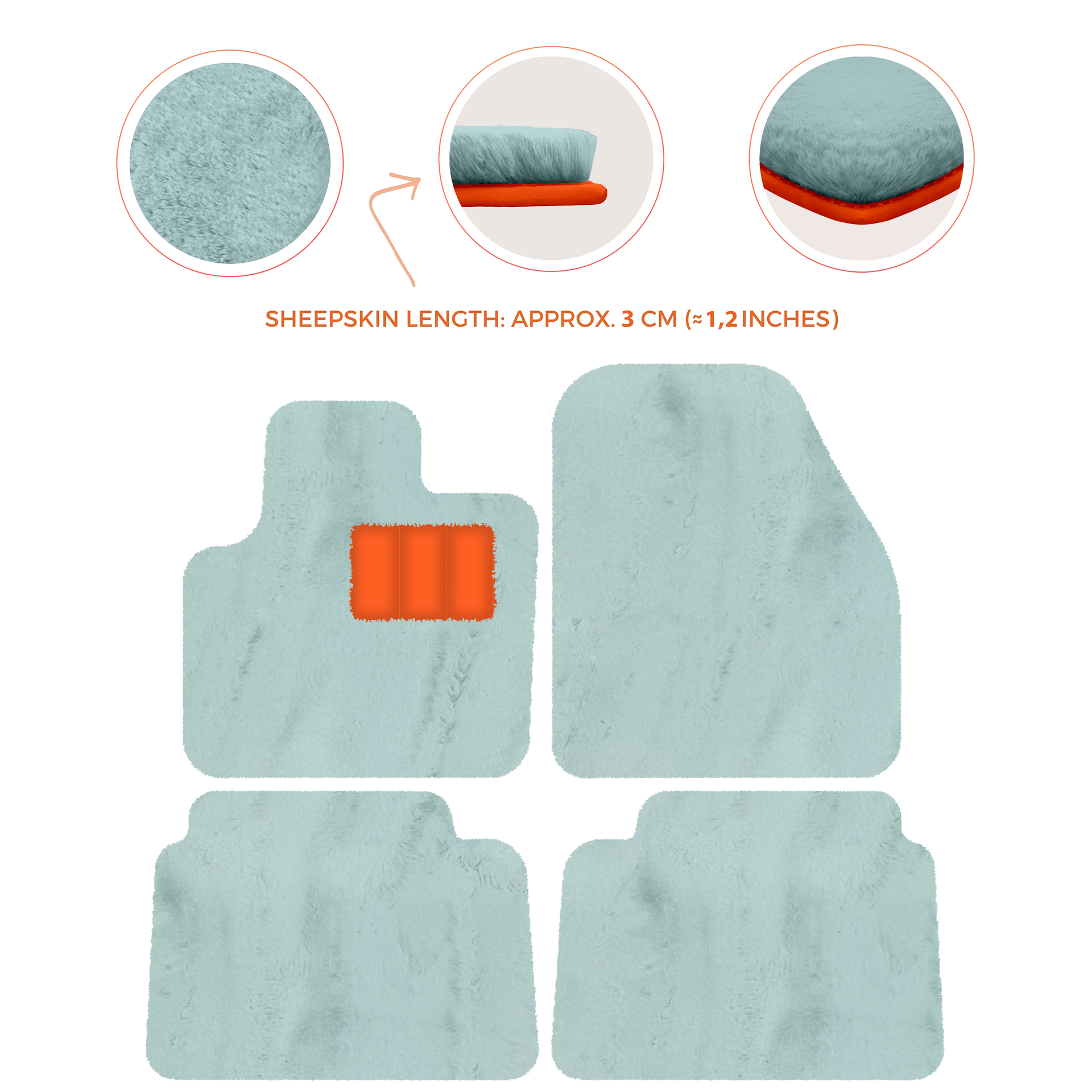 Luxury Sheepskin Floor Mats for Land Rover Discovery Sport (2015-2019)