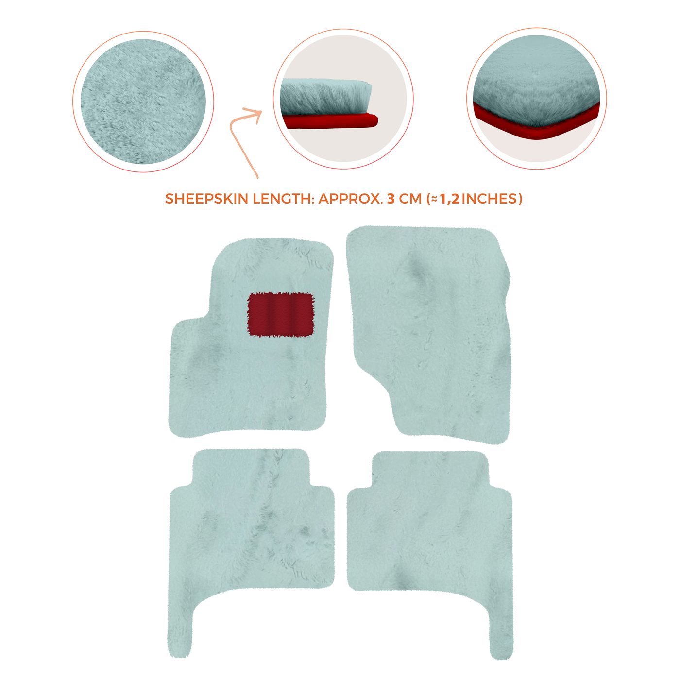 Premium Quality Sheepskin Floor Mats for Porsche 550 (1953-1956)