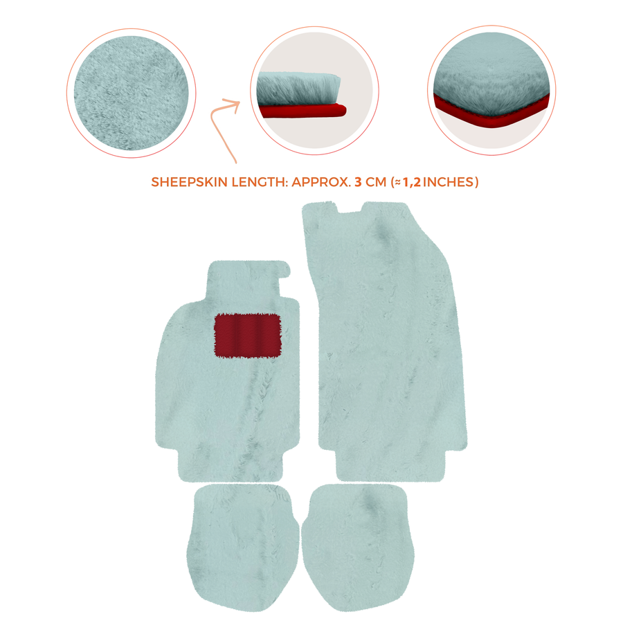 Tappetini in pelliccia di pecora per Porsche 911 - 964 (1989-1994) - Lunghezza pelliccia di pecora, varie opzioni di colore