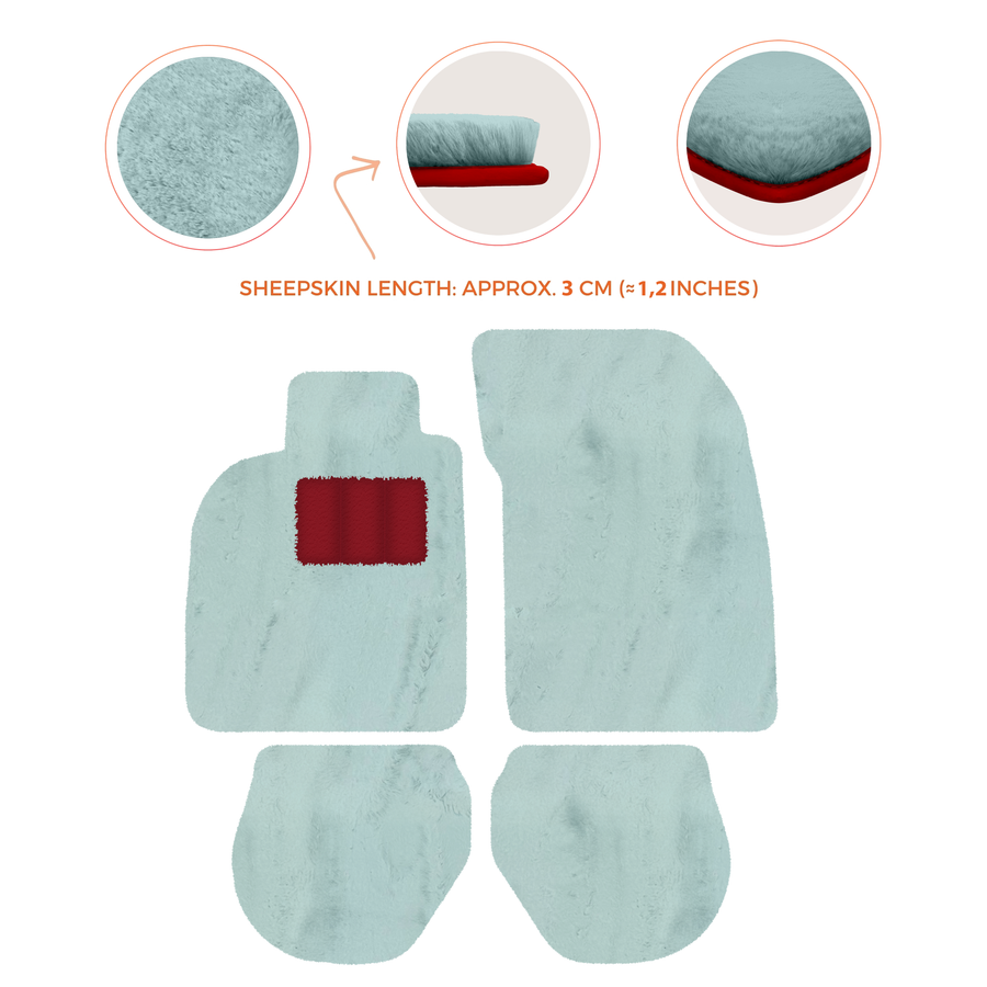 Tappetini in pelle di pecora per Porsche 911-993 (1993-1998) - Lunghezza della pelle di pecora, Varie opzioni di colore