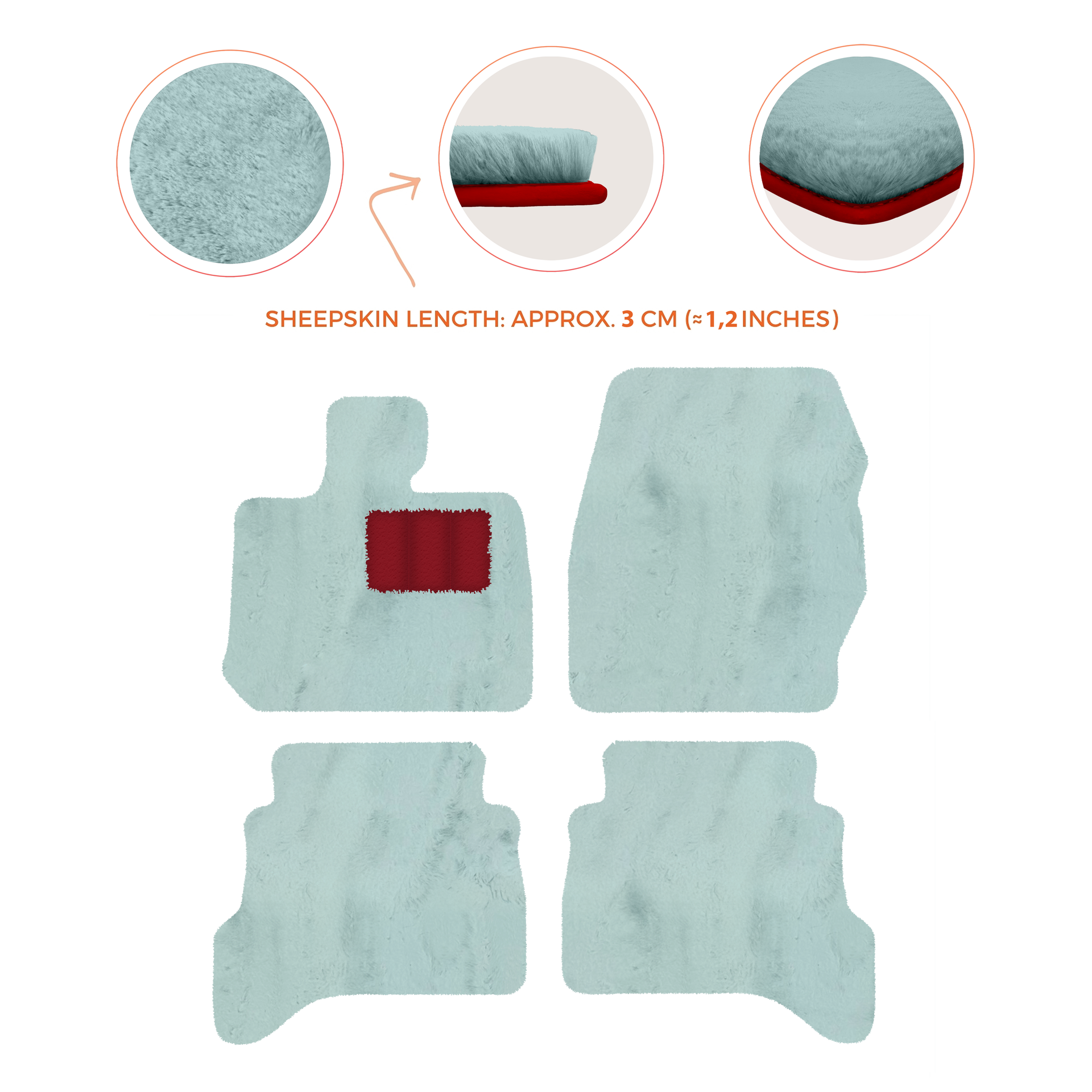 Premium Sheepskin Floor Mats for Land Rover Defender 90 (2007-2020)