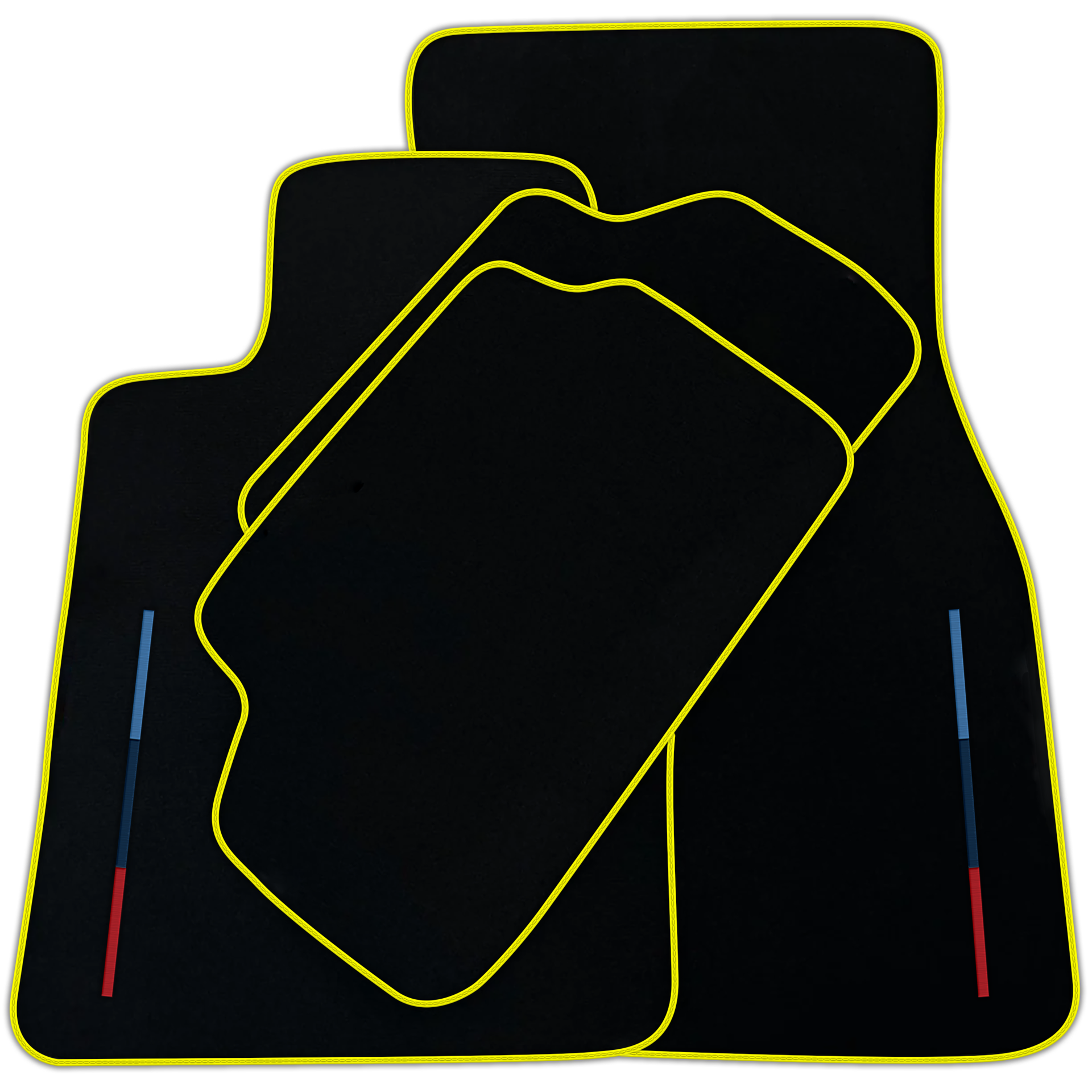 Black Floor Mats For BMW Z4 Series E89 With Color Stripes and Beige Trim Tailored Set Perfect Fit | Various Trim Colors
