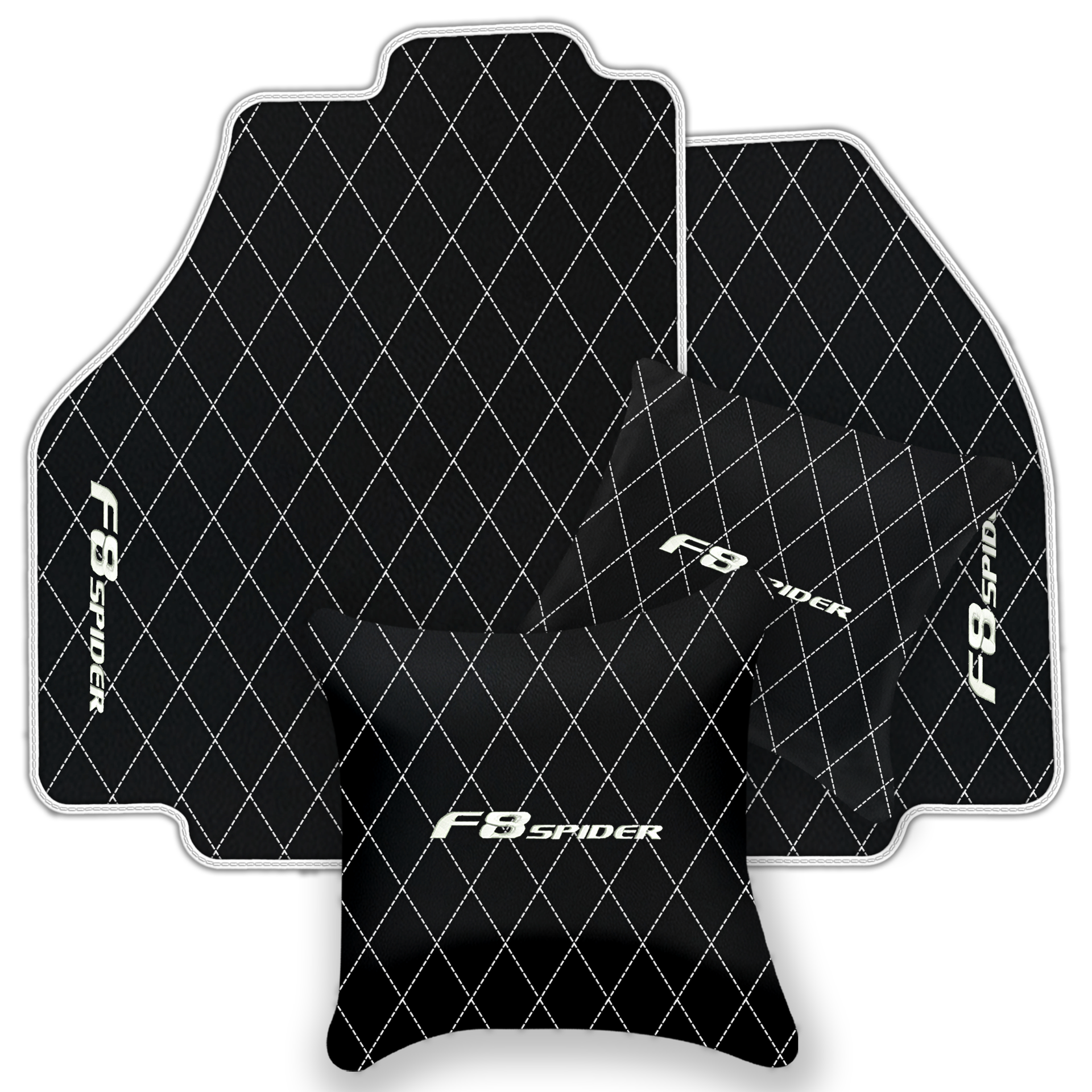 Premium Black Leather Floor Mats for Ferrari 456 (1992-2003)