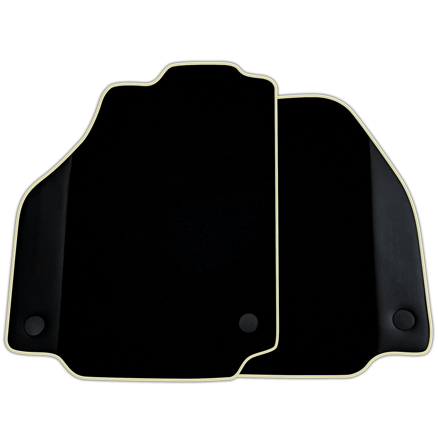 Custom Black Floor Mats for Ferrari F8 Spider (2019-2023) with Leather