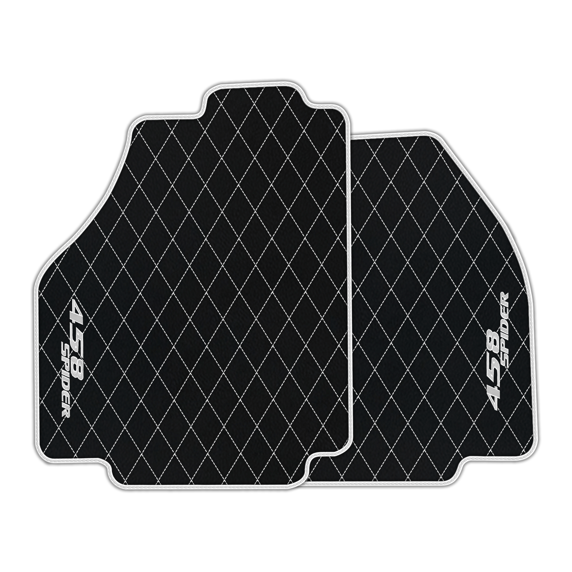 Black Leather Floor Mats for Ferrari 458 Spider (2012-2015) | Custom