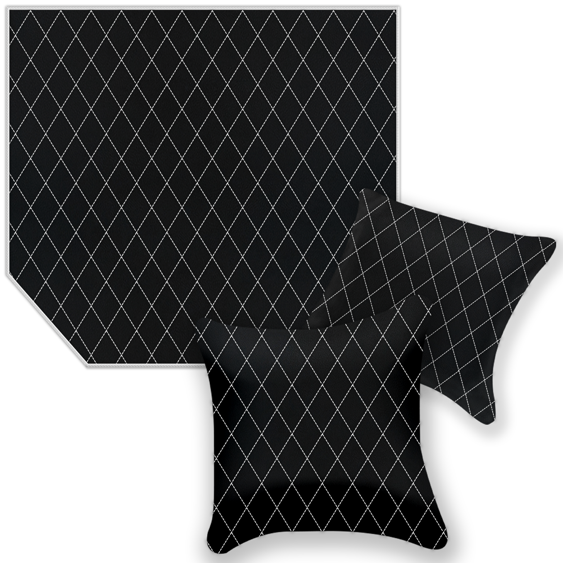 Tappetini per auto neri per Ferrari 360 Modena 1999-2005 con pelle Alcantara rossa - AutoWin