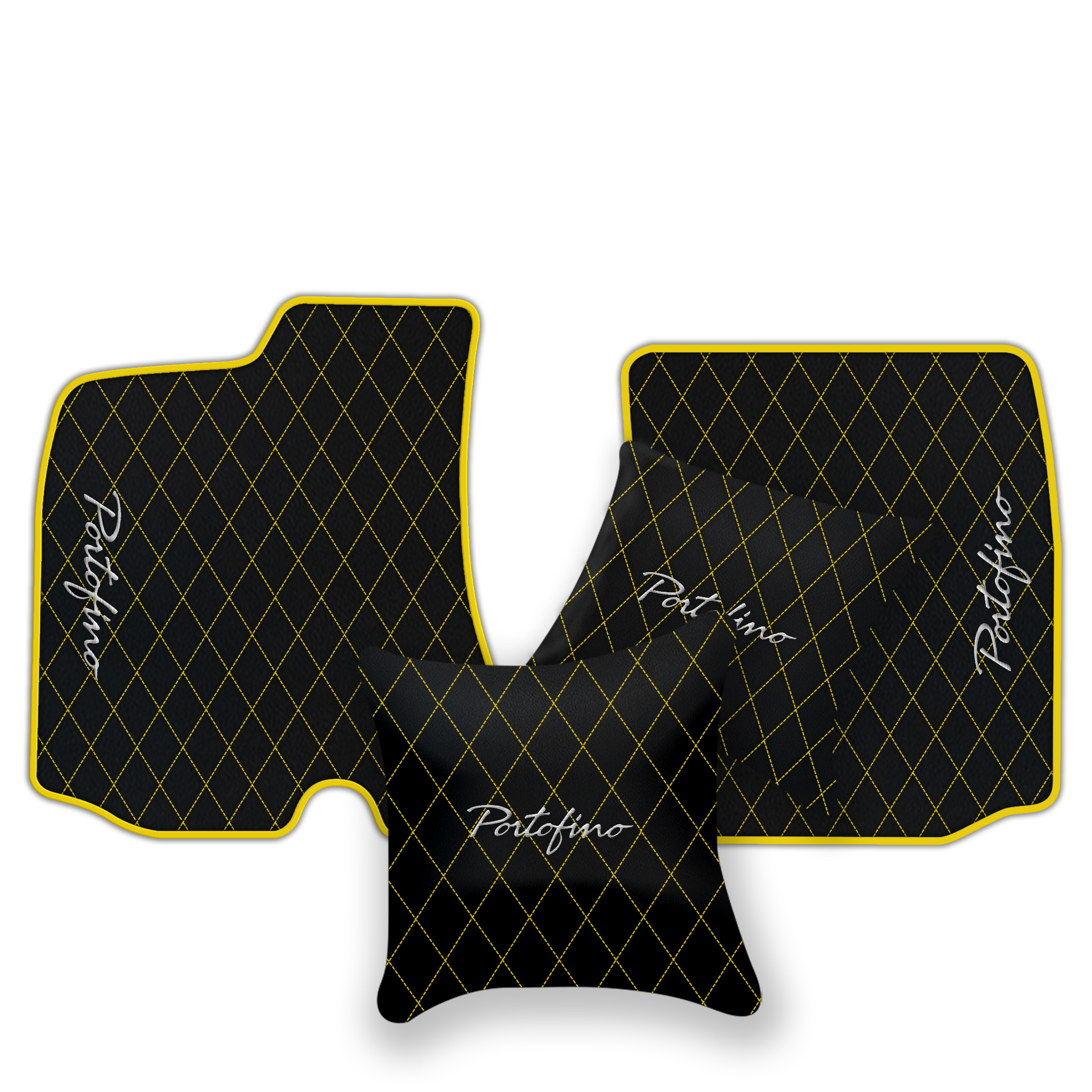 Custom Black Leather Floor Mats for Ferrari 812 Superfast (2018-2023)