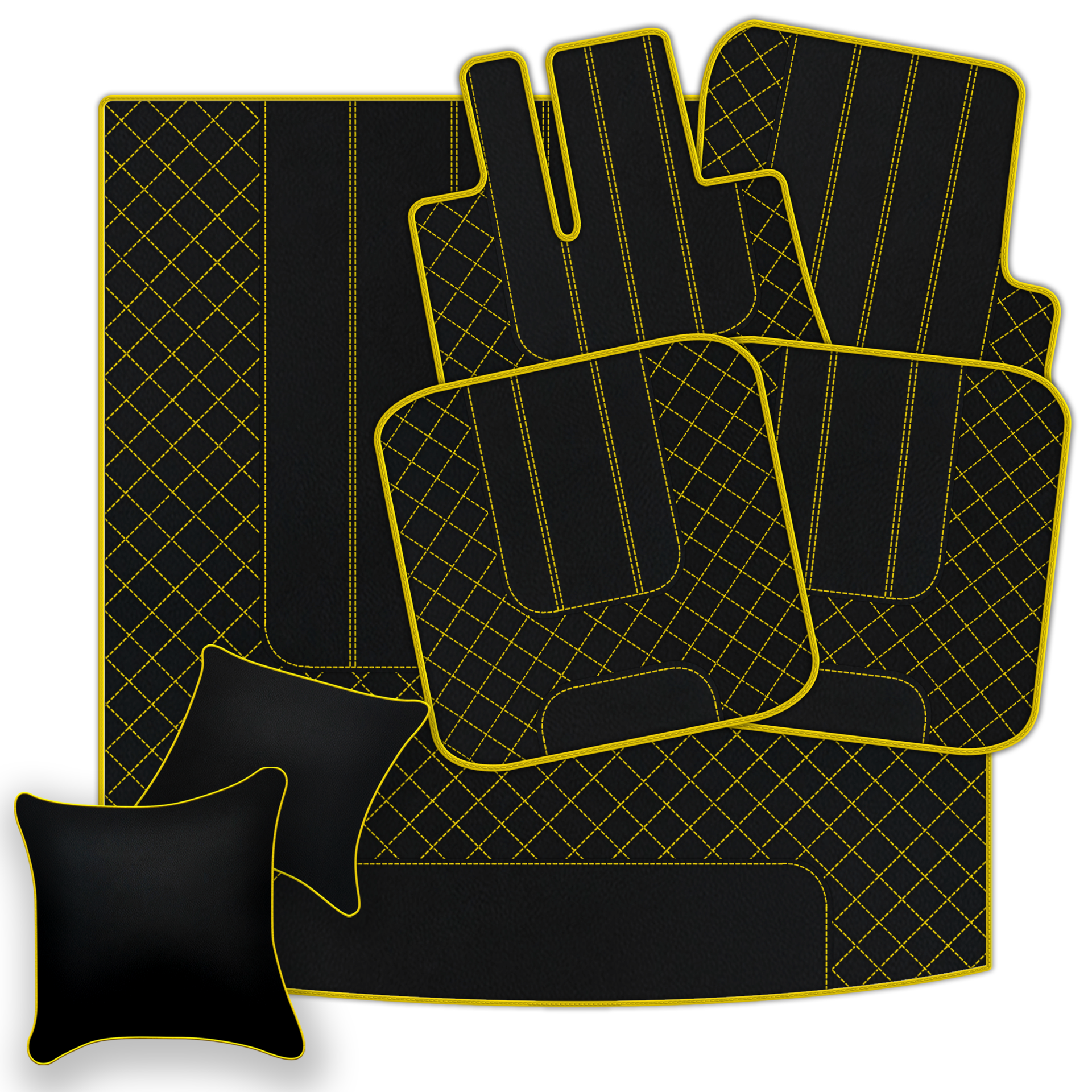 Premium Black Leather Floor Mats for Bentley Arnage T (1998-2009)