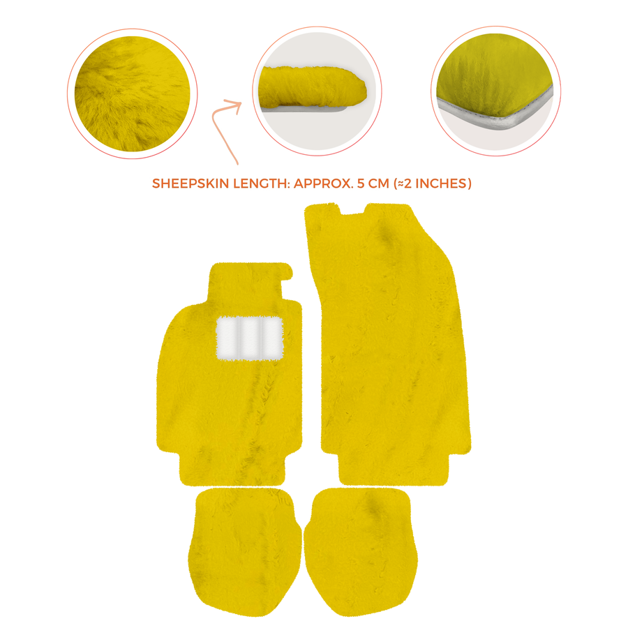 Tappetini in pelliccia di pecora per Porsche 911 - 964 (1989-1994) - Lunghezza pelliccia di pecora, varie opzioni di colore