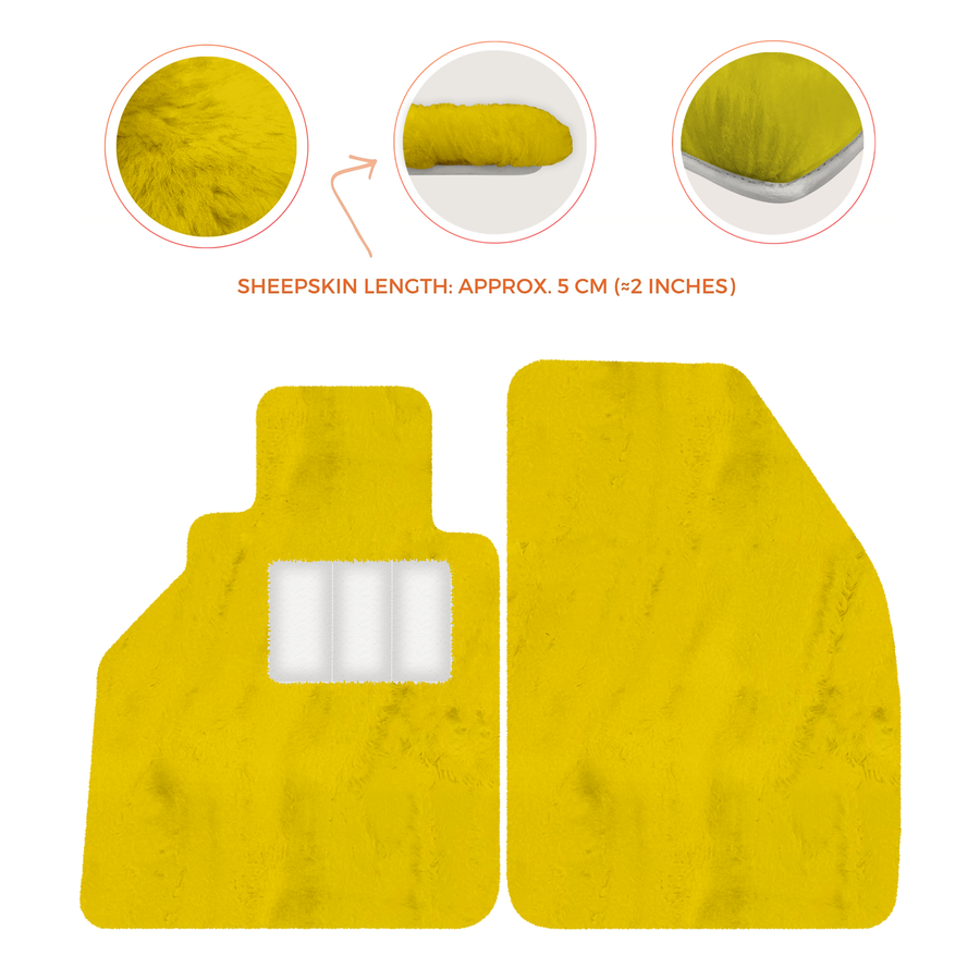 Tappetini in pelle di pecora per Porsche 986 Boxster (1996-2004) - Lunghezza della pelle di pecora, Varie opzioni di colore