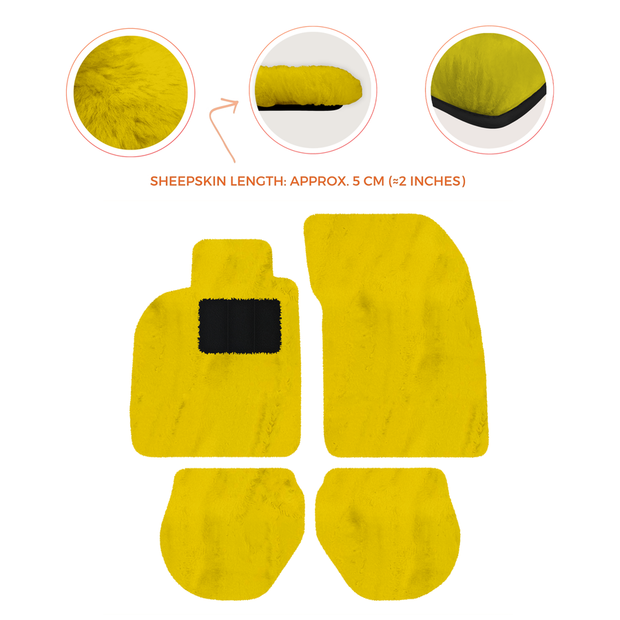Tappetini in pelle di pecora per Porsche 911-993 (1993-1998) - Lunghezza della pelle di pecora, Varie opzioni di colore