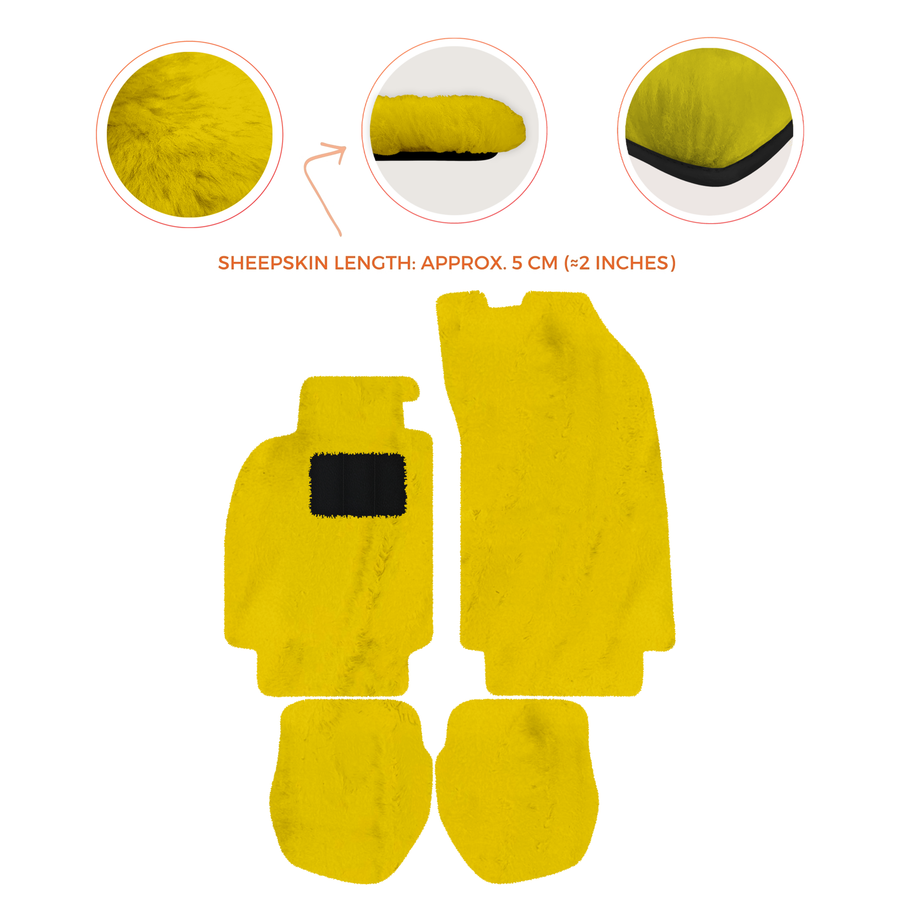 Tappetini in pelliccia di pecora per Porsche 911 - 964 (1989-1994) - Lunghezza pelliccia di pecora, varie opzioni di colore