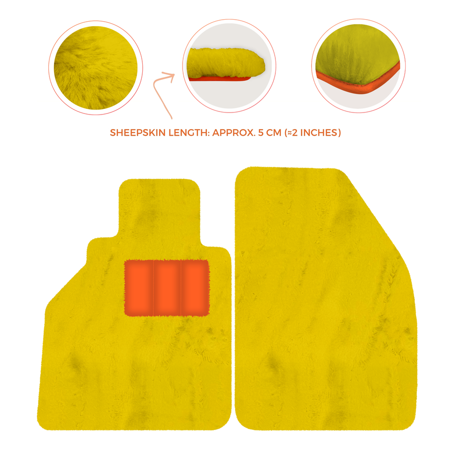 Tappetini in pelle di pecora per Porsche 986 Boxster (1996-2004) - Lunghezza della pelle di pecora, Varie opzioni di colore