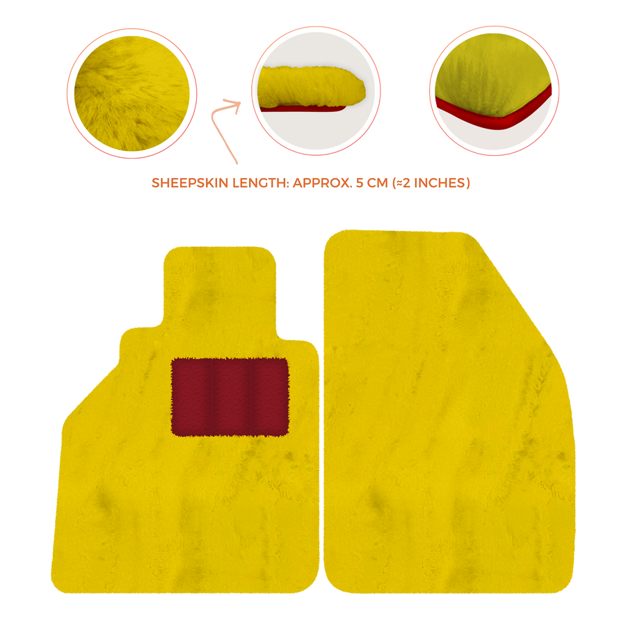 Tappetini in pelle di pecora per Porsche 986 Boxster (1996-2004) - Lunghezza della pelle di pecora, Varie opzioni di colore