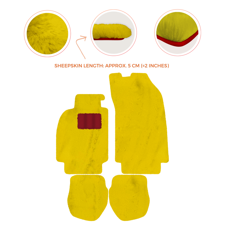 Tappetini in pelliccia di pecora per Porsche 911 - 964 (1989-1994) - Lunghezza pelliccia di pecora, varie opzioni di colore