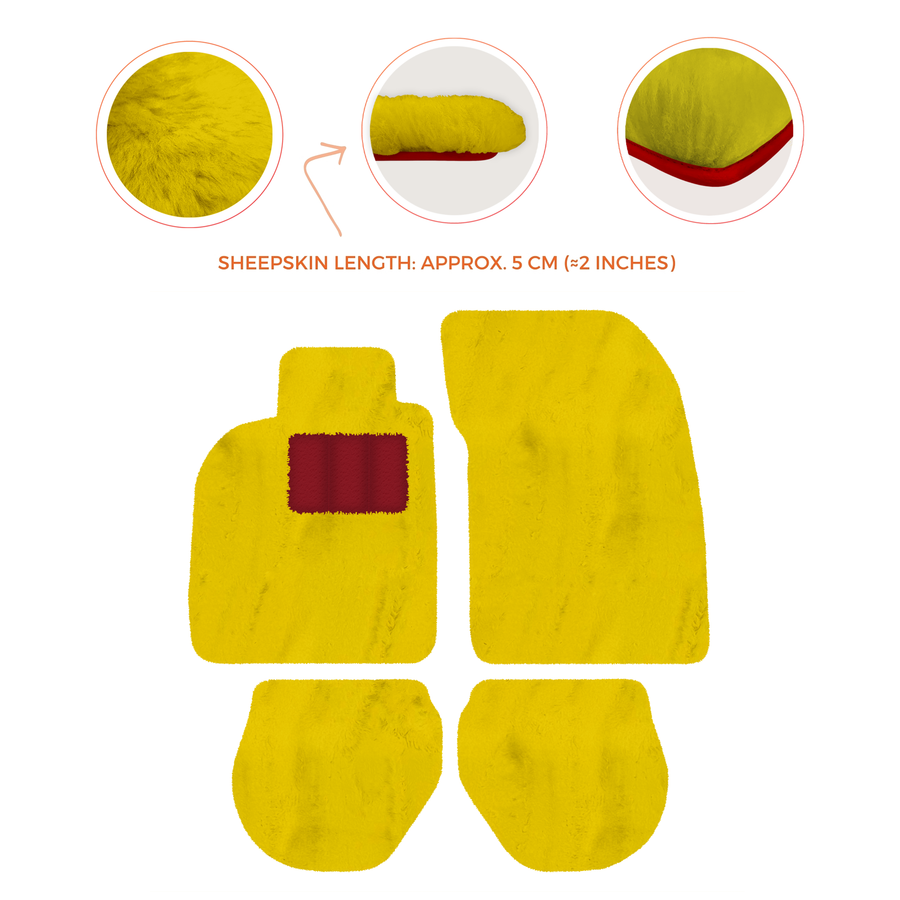 Tappetini in pelle di pecora per Porsche 911-993 (1993-1998) - Lunghezza della pelle di pecora, Varie opzioni di colore