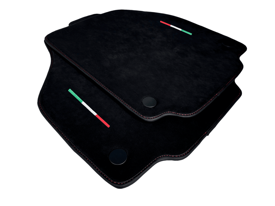 Alcantara Floor Mats for Ferrari 488 Spider 2016-2022 Red Sewing - AutoWin