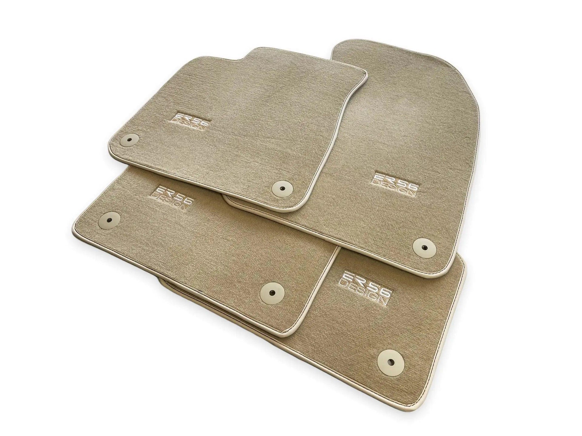 Beige Floor Mats for Audi A3 - 5-door Sportback (MHEV) Mild Hybrid Electric Vehicle (2021 - 2024) | ER56 Design - AutoWin