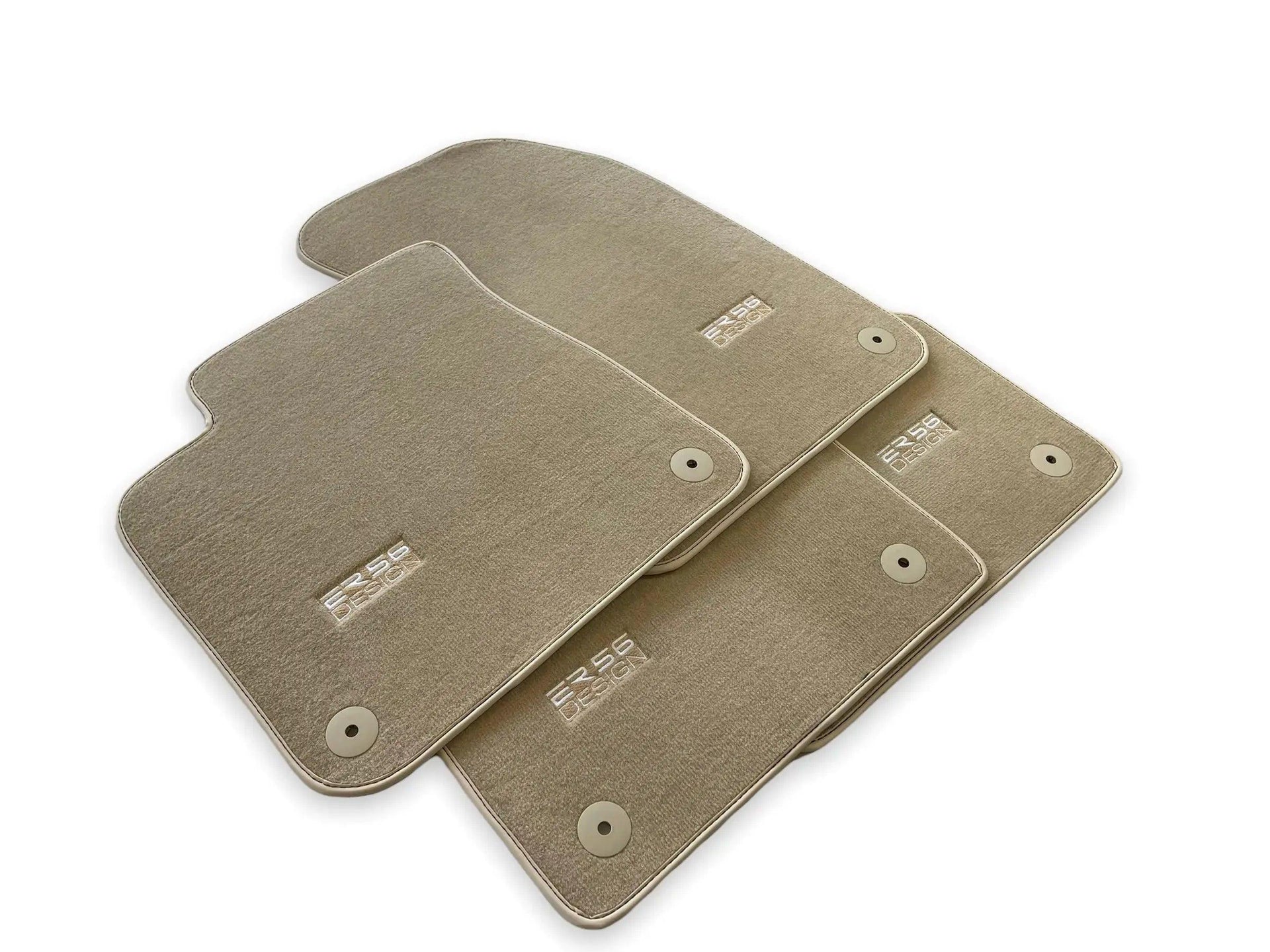 Beige Floor Mats for Audi A4 - B9 Sedan (2015-2018) | ER56 Design - AutoWin