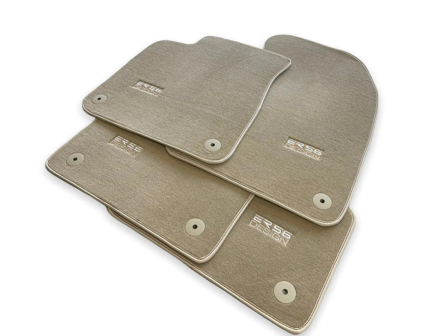 Beige Floor Mats for Audi A6 - C6 Sedan Facelift (2008-2011) | ER56 Design - AutoWin