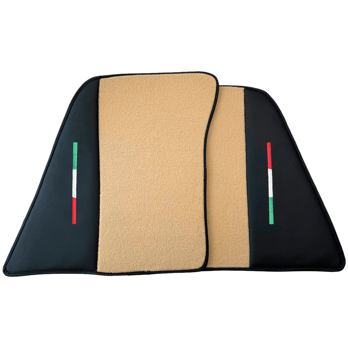 Beige Floor Mats for Ferrari 296 GTS (2022-2027) with Leather - AutoWin