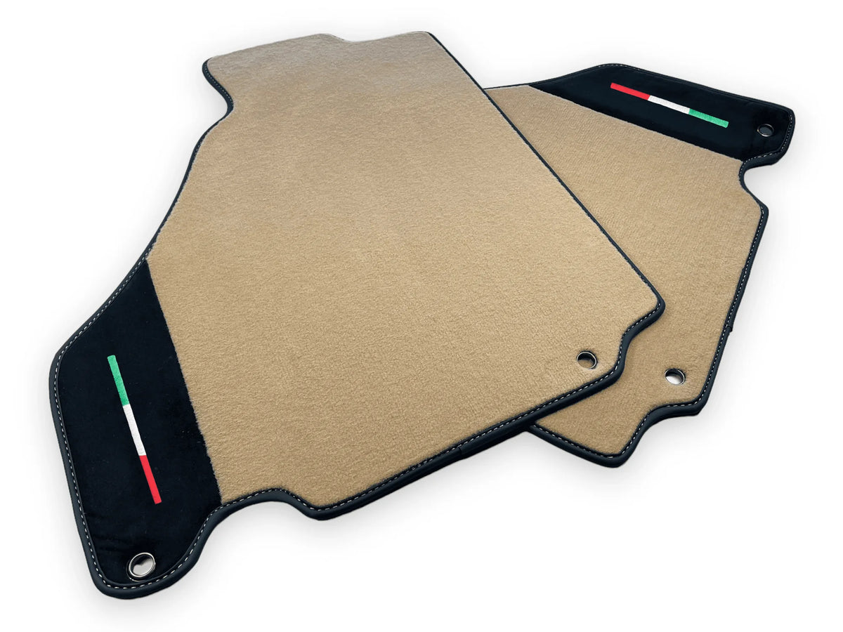 Beige Floor Mats For Ferrari 360 Modena 1999-2005 With Alcantara Leather - AutoWin