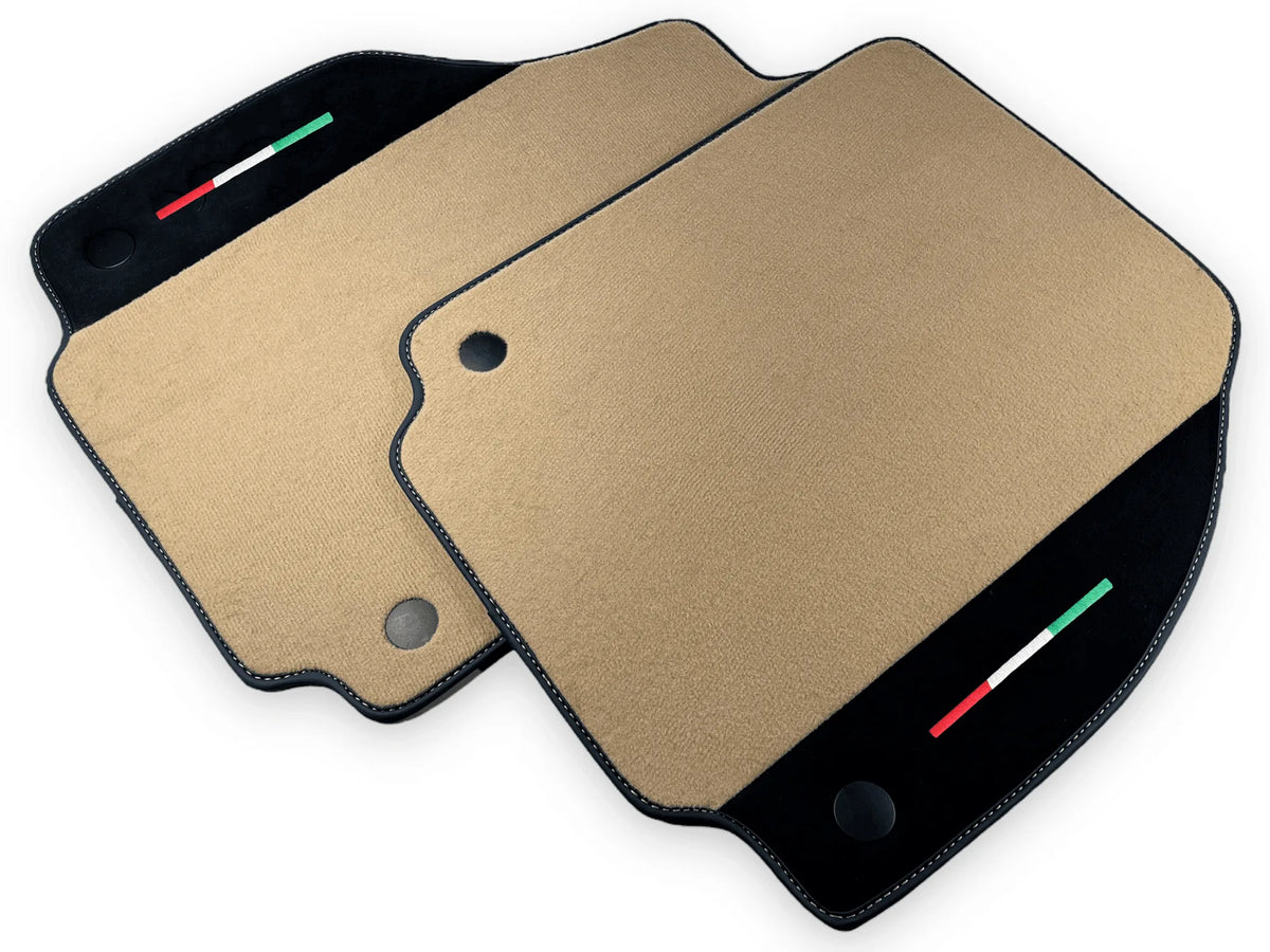 Beige Floor Mats For Ferrari 488 Spider 2015-2022 With Alcantara Leather - AutoWin