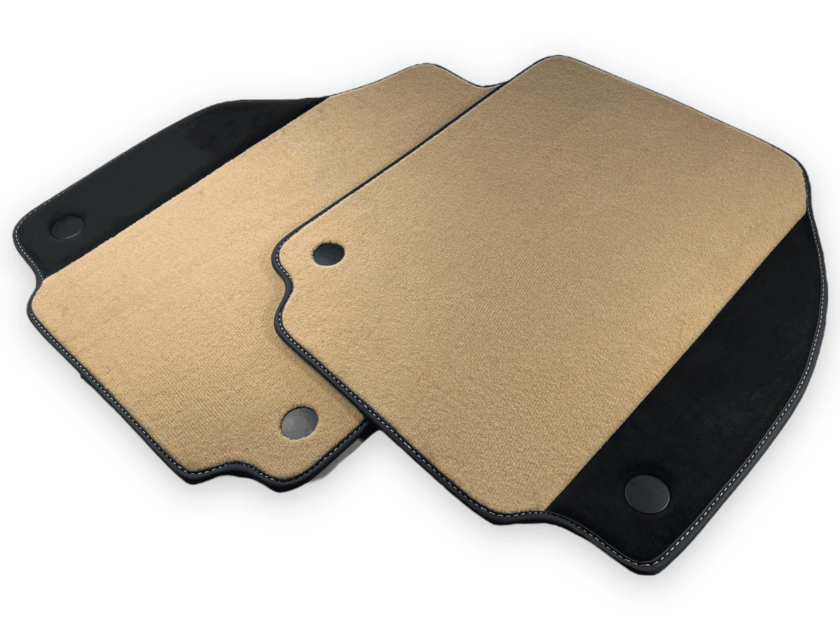 Beige Floor Mats For Ferrari 488 Spider 2015-2022 With Alcantara Leather - AutoWin