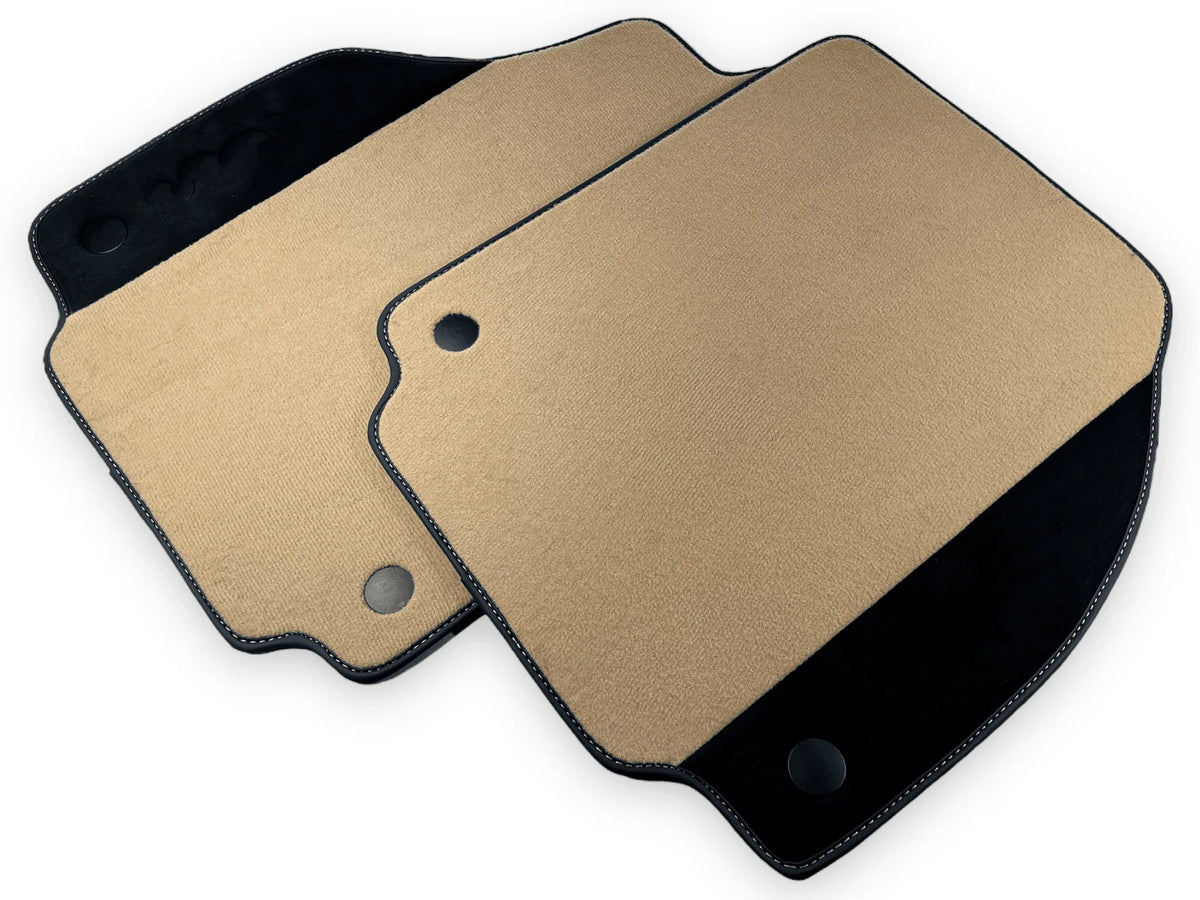 Beige Floor Mats For Ferrari 488 Spider 2015-2022 With Alcantara Leather - AutoWin
