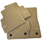 Beige Leather Floor Mats for Mercedes-Benz G Class W461 (1979-2008) ER56 Design - AutoWin