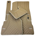 Beige Leather Floor Mats for Mercedes-Benz W463 (2018-2023) ER56 Design - AutoWin
