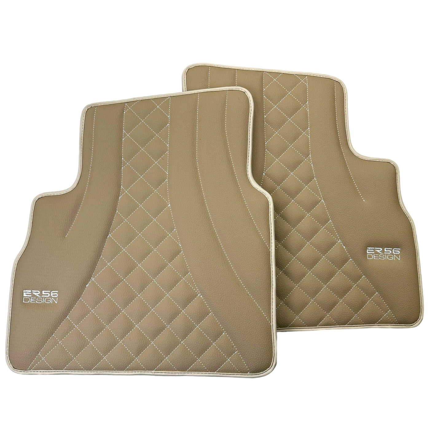 Beige Leather Floor Mats for Mercedes-Benz W463 (2018-2023) ER56 Design - AutoWin